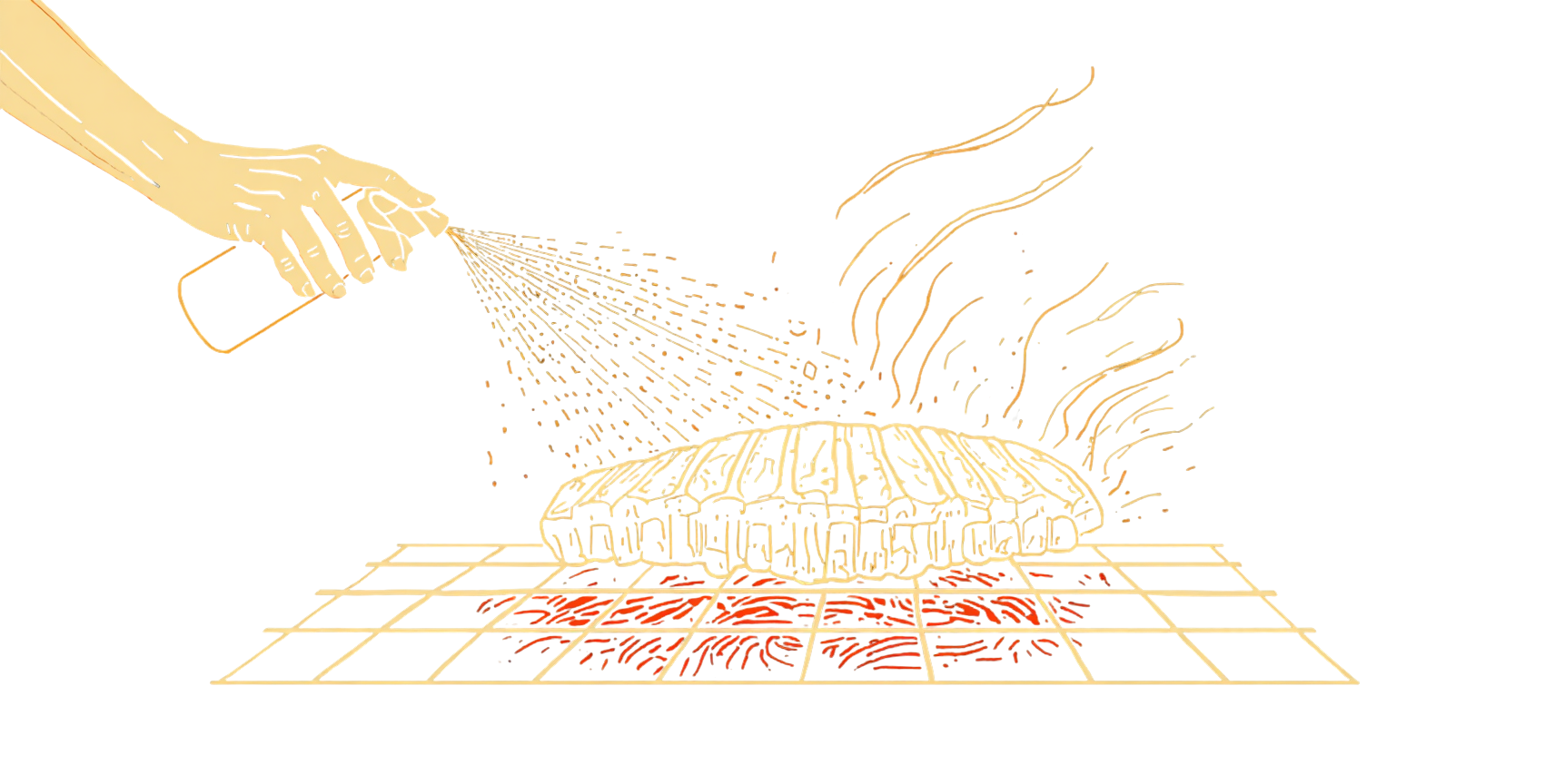 Spritzing illustration